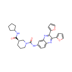 O=C(NC1CCCC1)[C@@H]1CCCN(C(=O)Nc2ccc3nc(-c4ccco4)c(-c4ccco4)nc3c2)C1 ZINC000028702921