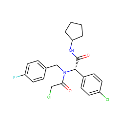 O=C(NC1CCCC1)[C@H](c1ccc(Cl)cc1)N(Cc1ccc(F)cc1)C(=O)CCl ZINC000003039488