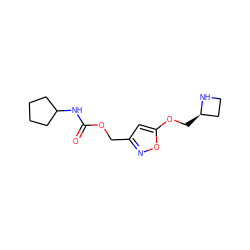 O=C(NC1CCCC1)OCc1cc(OC[C@@H]2CCN2)on1 ZINC000095553981