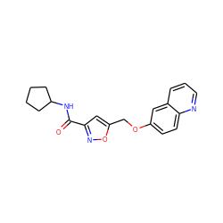 O=C(NC1CCCC1)c1cc(COc2ccc3ncccc3c2)on1 ZINC000011937687