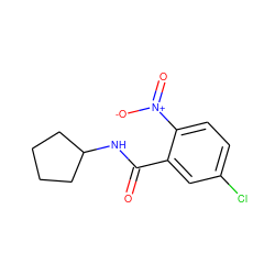 O=C(NC1CCCC1)c1cc(Cl)ccc1[N+](=O)[O-] ZINC000000375641