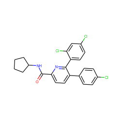 O=C(NC1CCCC1)c1ccc(-c2ccc(Cl)cc2)c(-c2ccc(Cl)cc2Cl)n1 ZINC000028330712