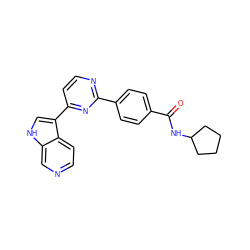 O=C(NC1CCCC1)c1ccc(-c2nccc(-c3c[nH]c4cnccc34)n2)cc1 ZINC000299867175