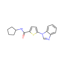 O=C(NC1CCCC1)c1ccc(-n2cnc3ccccc32)s1 ZINC000084602502