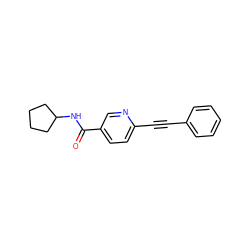 O=C(NC1CCCC1)c1ccc(C#Cc2ccccc2)nc1 ZINC000043060560