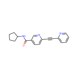 O=C(NC1CCCC1)c1ccc(C#Cc2ccccn2)nc1 ZINC000071340262