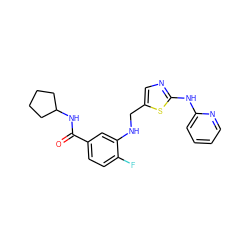 O=C(NC1CCCC1)c1ccc(F)c(NCc2cnc(Nc3ccccn3)s2)c1 ZINC000036338811