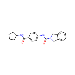 O=C(NC1CCCC1)c1ccc(NC(=O)N2Cc3ccccc3C2)cc1 ZINC000106321876