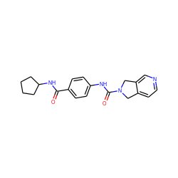 O=C(NC1CCCC1)c1ccc(NC(=O)N2Cc3ccncc3C2)cc1 ZINC000166911934