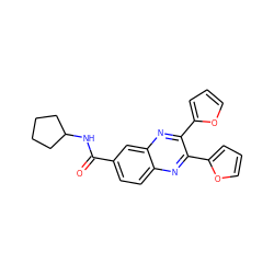 O=C(NC1CCCC1)c1ccc2nc(-c3ccco3)c(-c3ccco3)nc2c1 ZINC000002951106