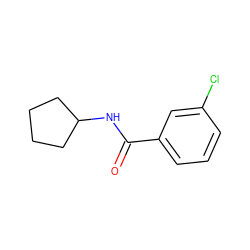 O=C(NC1CCCC1)c1cccc(Cl)c1 ZINC000004666138