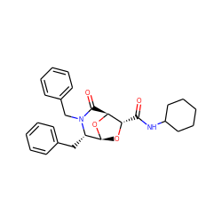 O=C(NC1CCCCC1)[C@@H]1O[C@@H]2O[C@H]1C(=O)N(Cc1ccccc1)[C@H]2Cc1ccccc1 ZINC000045370578