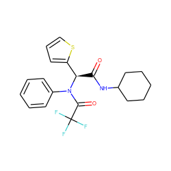 O=C(NC1CCCCC1)[C@H](c1cccs1)N(C(=O)C(F)(F)F)c1ccccc1 ZINC000001365813