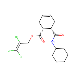 O=C(NC1CCCCC1)[C@H]1CC=CC[C@H]1C(=O)OCC(Cl)=C(Cl)Cl ZINC000001085116