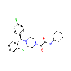 O=C(NC1CCCCC1)C(=O)N1CCN([C@H](c2ccc(Cl)cc2)c2ccccc2Cl)CC1 ZINC000040874844