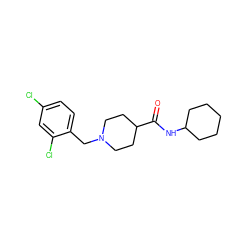 O=C(NC1CCCCC1)C1CCN(Cc2ccc(Cl)cc2Cl)CC1 ZINC000065964079