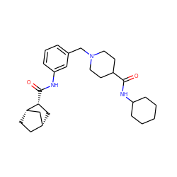 O=C(NC1CCCCC1)C1CCN(Cc2cccc(NC(=O)[C@@H]3C[C@@H]4CC[C@H]3C4)c2)CC1 ZINC001772634032