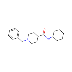 O=C(NC1CCCCC1)C1CCN(Cc2ccccc2)CC1 ZINC000020100548