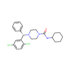 O=C(NC1CCCCC1)N1CCN([C@@H](c2ccccc2)c2cc(Cl)ccc2Cl)CC1 ZINC000049050986