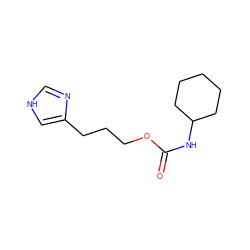 O=C(NC1CCCCC1)OCCCc1c[nH]cn1 ZINC000013747067