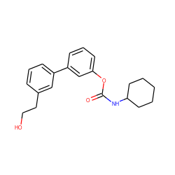 O=C(NC1CCCCC1)Oc1cccc(-c2cccc(CCO)c2)c1 ZINC000013583504