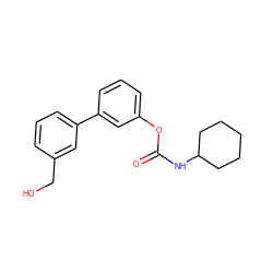 O=C(NC1CCCCC1)Oc1cccc(-c2cccc(CO)c2)c1 ZINC000013583501