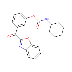 O=C(NC1CCCCC1)Oc1cccc(C(=O)c2nc3ccccc3o2)c1 ZINC000028710778