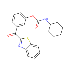 O=C(NC1CCCCC1)Oc1cccc(C(=O)c2nc3ccccc3s2)c1 ZINC000028710798