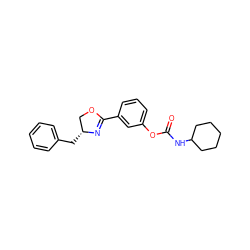 O=C(NC1CCCCC1)Oc1cccc(C2=N[C@H](Cc3ccccc3)CO2)c1 ZINC000045300291