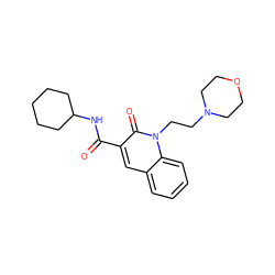 O=C(NC1CCCCC1)c1cc2ccccc2n(CCN2CCOCC2)c1=O ZINC000084617548