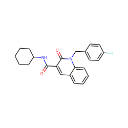 O=C(NC1CCCCC1)c1cc2ccccc2n(Cc2ccc(F)cc2)c1=O ZINC000084617546