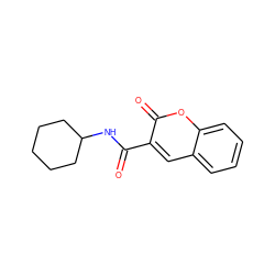 O=C(NC1CCCCC1)c1cc2ccccc2oc1=O ZINC000000130287