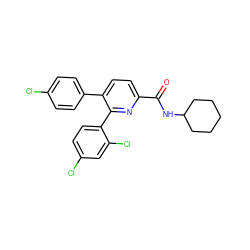 O=C(NC1CCCCC1)c1ccc(-c2ccc(Cl)cc2)c(-c2ccc(Cl)cc2Cl)n1 ZINC000028338448