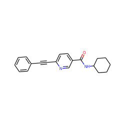 O=C(NC1CCCCC1)c1ccc(C#Cc2ccccc2)nc1 ZINC000043015334