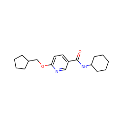 O=C(NC1CCCCC1)c1ccc(OCC2CCCC2)nc1 ZINC000095579973