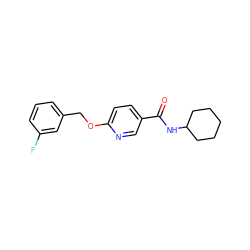 O=C(NC1CCCCC1)c1ccc(OCc2cccc(F)c2)nc1 ZINC000095575506