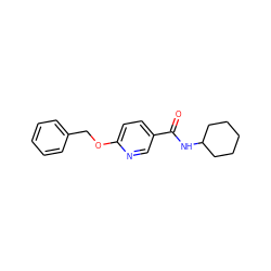 O=C(NC1CCCCC1)c1ccc(OCc2ccccc2)nc1 ZINC000095573074