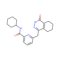 O=C(NC1CCCCC1)c1cccc(Cc2n[nH]c(=O)c3c2CCCC3)n1 ZINC000167713282