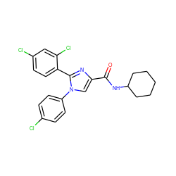 O=C(NC1CCCCC1)c1cn(-c2ccc(Cl)cc2)c(-c2ccc(Cl)cc2Cl)n1 ZINC000036294701