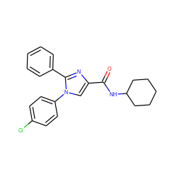 O=C(NC1CCCCC1)c1cn(-c2ccc(Cl)cc2)c(-c2ccccc2)n1 ZINC000028702458