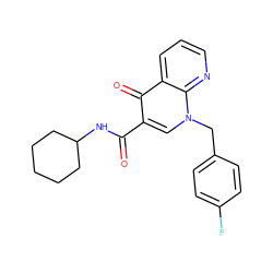 O=C(NC1CCCCC1)c1cn(Cc2ccc(F)cc2)c2ncccc2c1=O ZINC000035050288