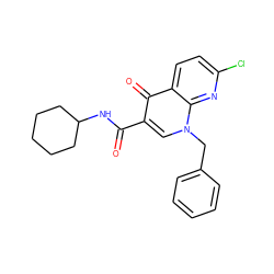 O=C(NC1CCCCC1)c1cn(Cc2ccccc2)c2nc(Cl)ccc2c1=O ZINC000035050285