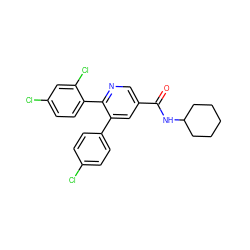 O=C(NC1CCCCC1)c1cnc(-c2ccc(Cl)cc2Cl)c(-c2ccc(Cl)cc2)c1 ZINC000028128818