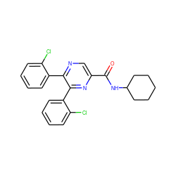 O=C(NC1CCCCC1)c1cnc(-c2ccccc2Cl)c(-c2ccccc2Cl)n1 ZINC000028648903