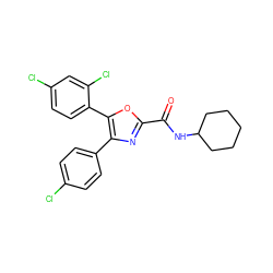 O=C(NC1CCCCC1)c1nc(-c2ccc(Cl)cc2)c(-c2ccc(Cl)cc2Cl)o1 ZINC000028336471