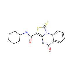 O=C(NC1CCCCC1)c1sc(=S)n2c1[nH]c(=O)c1ccccc12 ZINC000002956507