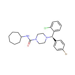 O=C(NC1CCCCCC1)N1CCN([C@H](c2ccc(Br)cc2)c2ccccc2Cl)CC1 ZINC000040872921