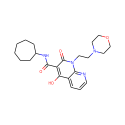 O=C(NC1CCCCCC1)c1c(O)c2cccnc2n(CCN2CCOCC2)c1=O ZINC000101505293