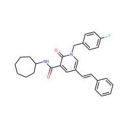 O=C(NC1CCCCCC1)c1cc(/C=C/c2ccccc2)cn(Cc2ccc(F)cc2)c1=O ZINC000103266699