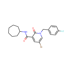 O=C(NC1CCCCCC1)c1cc(Br)cn(Cc2ccc(F)cc2)c1=O ZINC000103263596